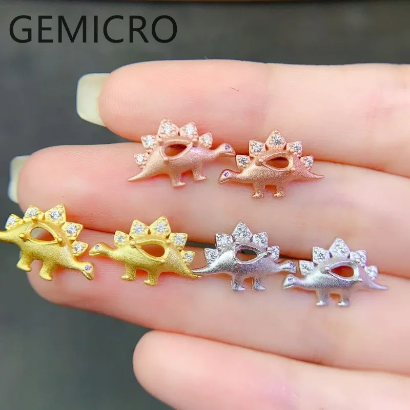 Fashion DIY Earrings Empty Holder S925 Sterling Silver Setting 3x5mm Ellipse Stone Fine Charm Weddings Jewelry for Woman