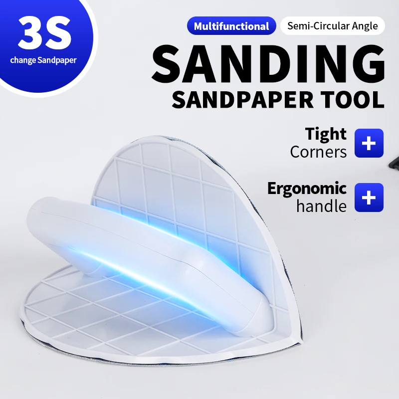 

Multifunctional Semi-Circular Angle Grinding Tool, Comes with Sandpaper Holder, Uses Self-Adhesive High-End Putty Polishing Technology