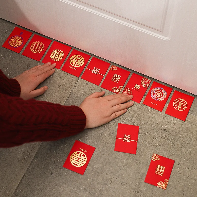 100pcs Red Envelopes Luck Money Bag Wedding Pocket Children Gifts Red Bags Traditional Gift Money Envelopes Lucky Money Bag