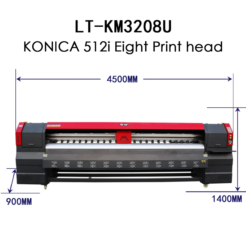 Konica 512i Printing Machine, Publicidade ao ar livre Grande Impressora, Digital Vinyl, 10ft Large Format Format