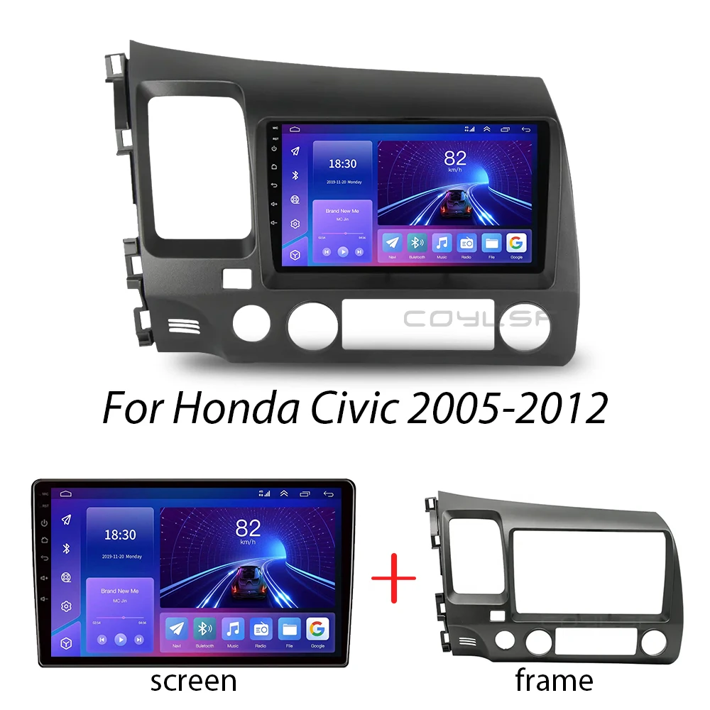 8G+128G Carplay For Honda Civic 2005 - 2012 Car Radio Multimedia Video Player Navigation stereo GPS 9inch Android 13