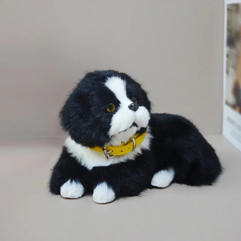 편안한 Bichon Fidget 개 장난감, 귀여운 수면 시뮬레이션 봉제 강아지 인형, 대화형 애완 동물 용품.