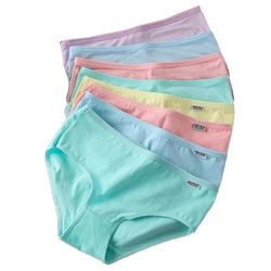 7 pezzi mutandine per donna intimo cotone Sexy traspirante morbido Lingerie slip femminile ragazze carino mutande di colore solido di grandi dimensioni