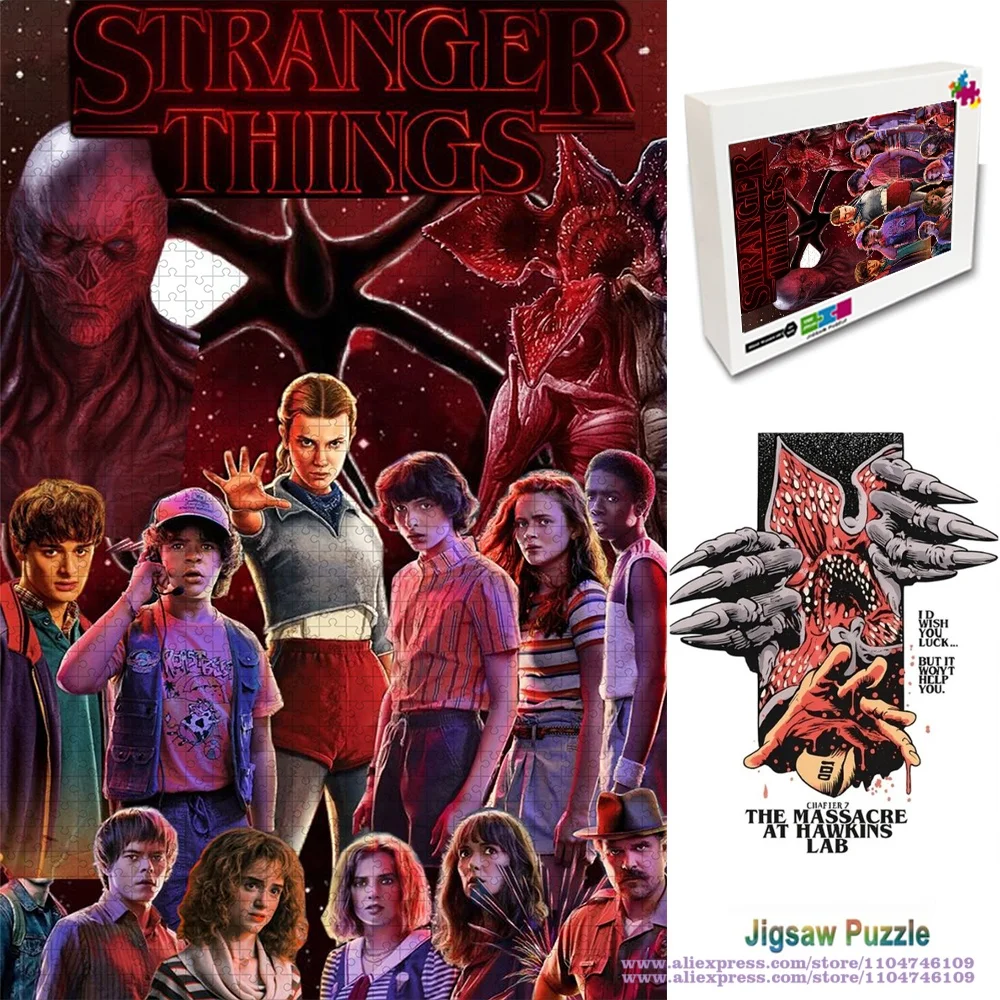 Stranger Things Puzzle Jigsaw Popular Horror Tv Show Characters Collection Intelligence Puzzles for Kids Home Decoration