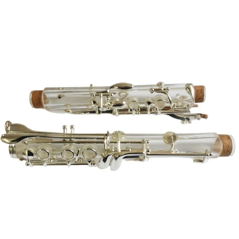 Transparent 17-key flat B  with leather case Plexiglass