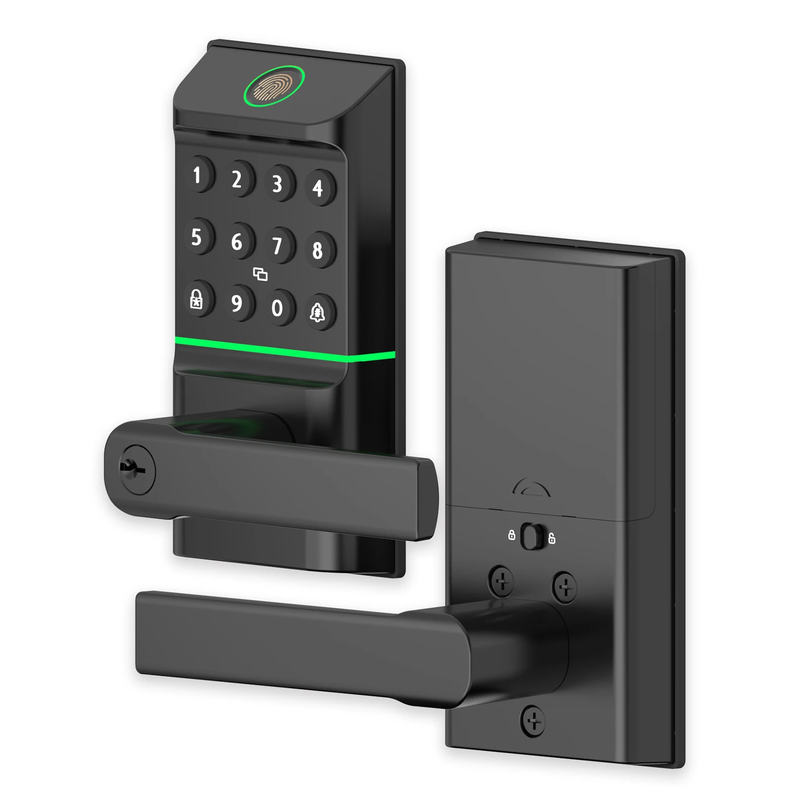 Viladepot Smart Lock Fingerprint Door Lock TYPE-C Interface App Control Passcode Unlock Electronic Touchscreen Keypad Handle