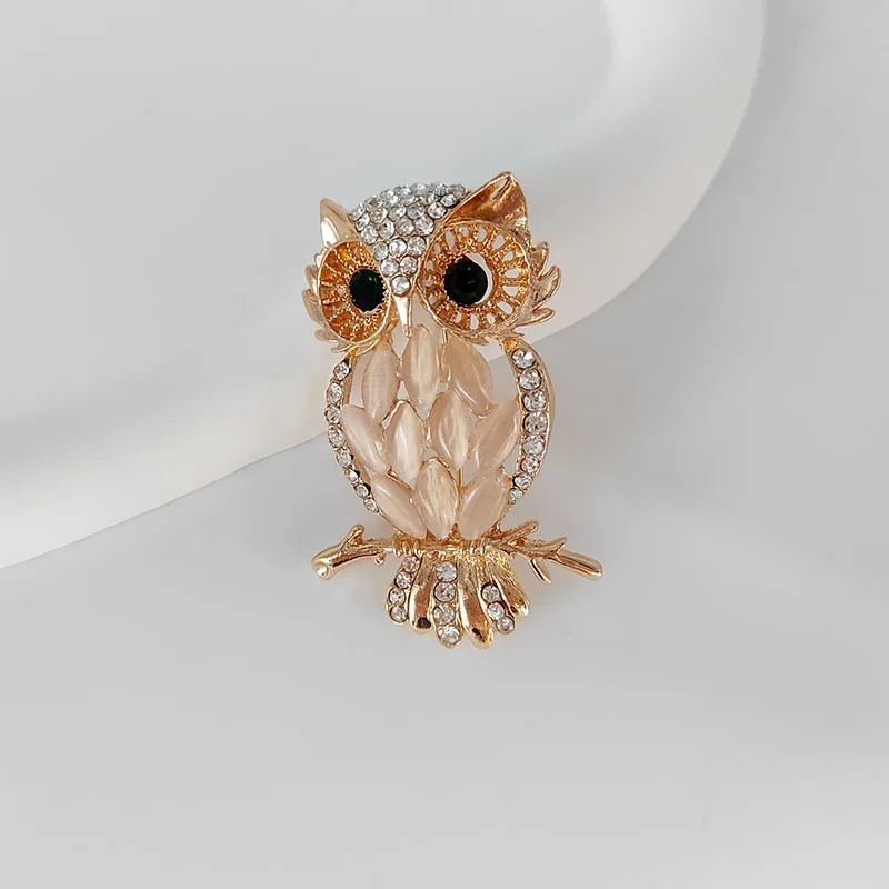 Trendy Sparkling Rhinestone Owl Brooches For Women Exquisite Crystal Animal Bird Brooch Pin Fashion Party Office Jewelry Gifts