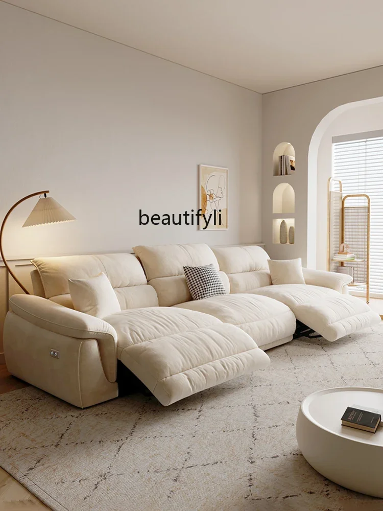 Electric Sofa Cat Fleece Modern Simple Small Apartment Living Room Cream Wind First-Class Space Multi-Functional Cabin Sofa