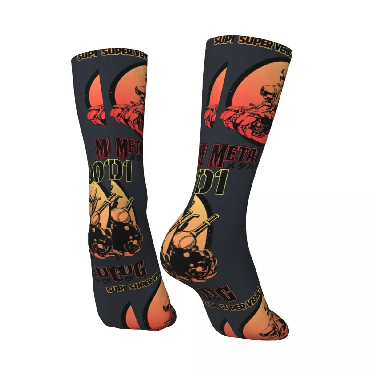 Funny Crazy compression Funny Sock for Men Hip Hop Vintage M-Metal Slug Happy Seamless Pattern Printed Boys Sock Novelty Gift