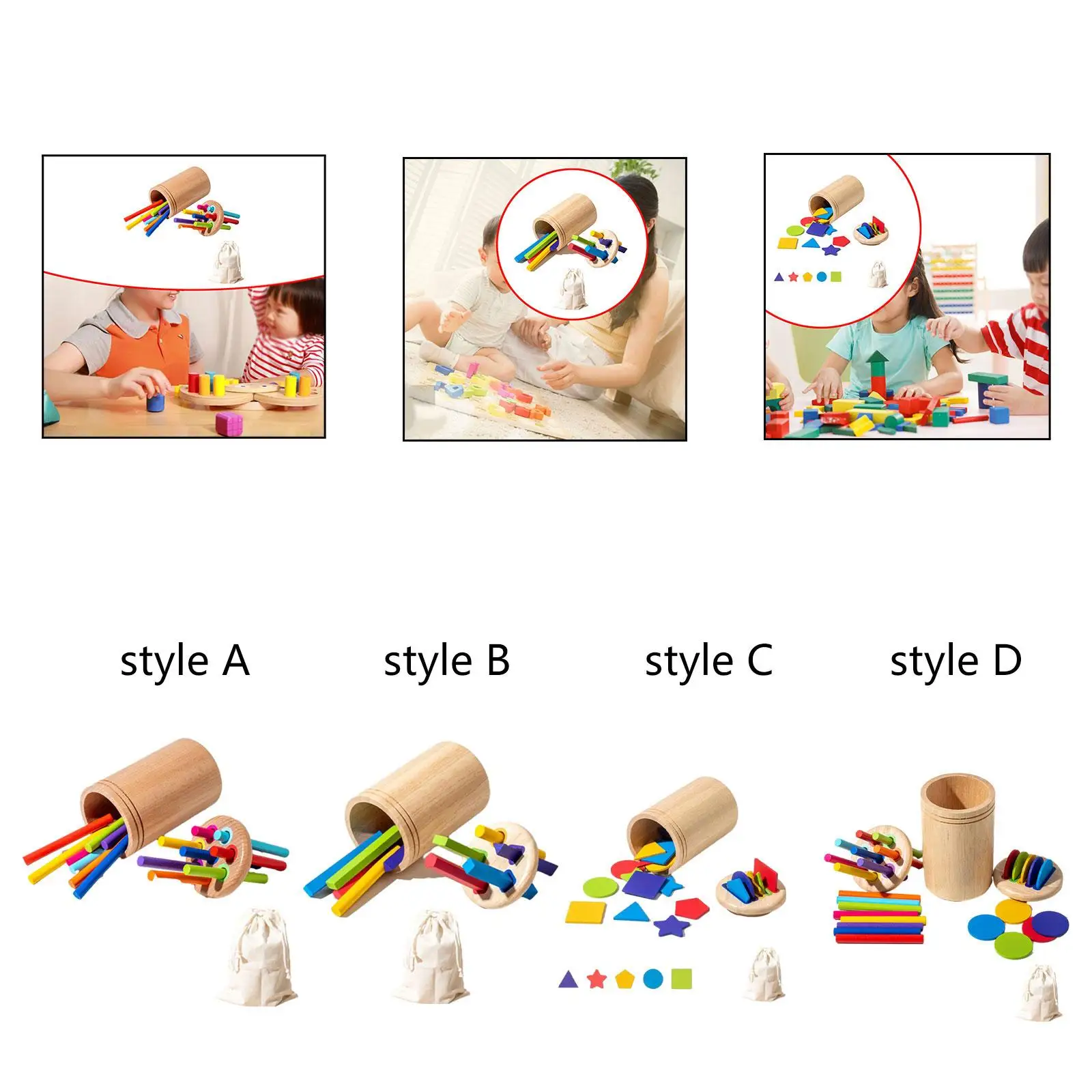 Kids Wooden Color Shape Sorting Toy Montessori Activity Box for Boys Girls Early Learning Educational Game Shape Recognition