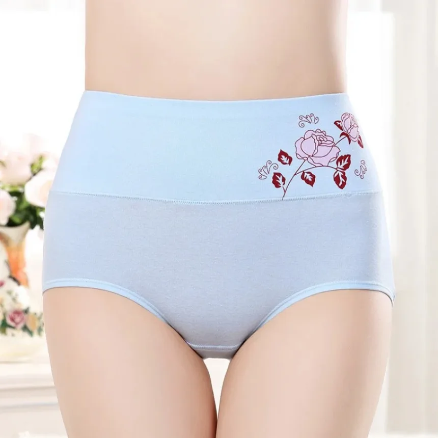 Top Women Sexy Panties Cotton high waist Briefs printed high waist underwear postpartum high waist abdominal underwear women