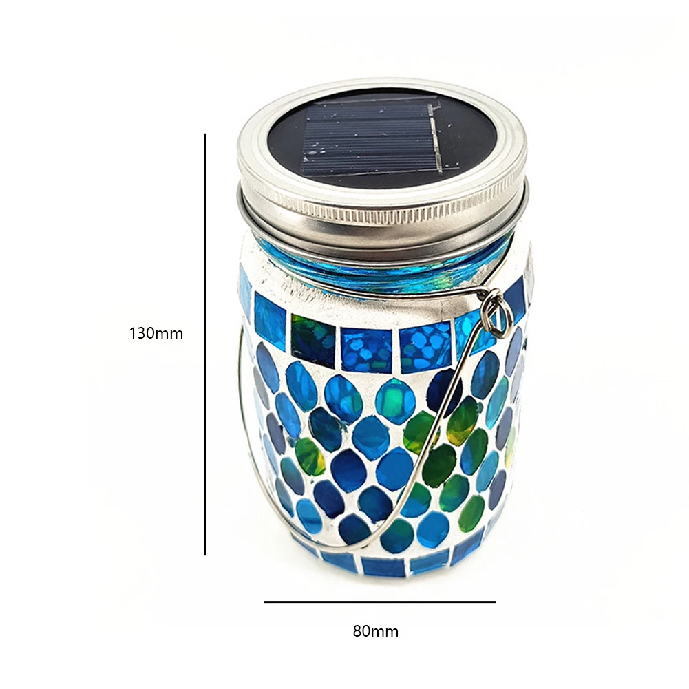 LED Outdoor Solar Hanging Lantern Waterproof Mosaic Solar Hanging Light Pendant Solar Night Light for Garden Backyard Lawn Party