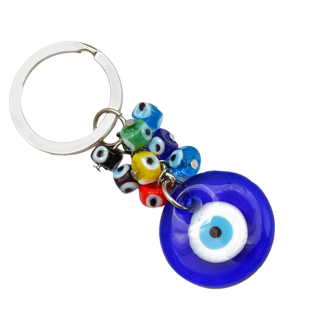 Blue Eyes Keychain Necklace Beads Evil Holder Decoration Hanging Accessory Pendant Ornament Glass Man Decors