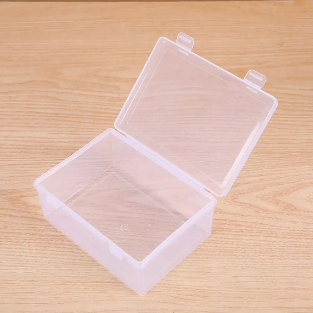 1Pcs Thickened Storage Box Rectangle Portable Plastic Case Transparent Small Medium Large Flip Box image 4