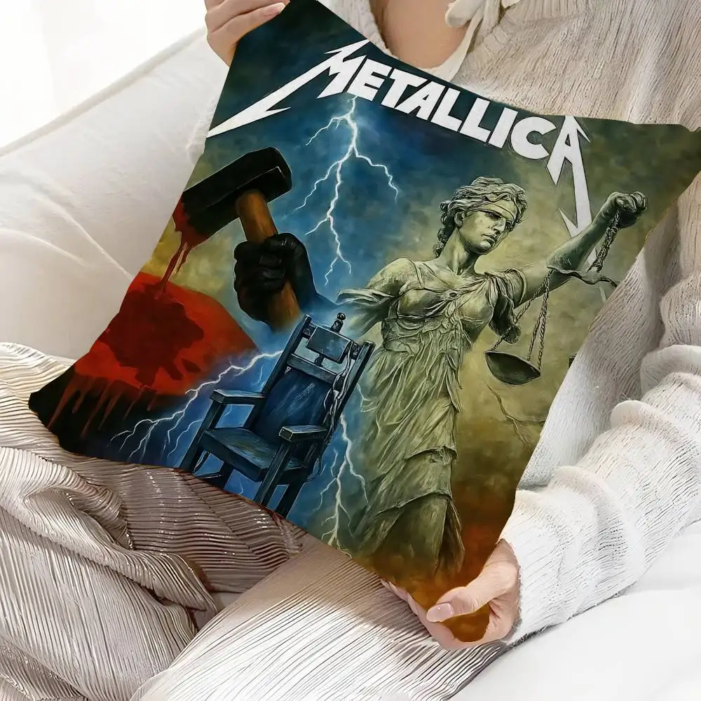 Classic Heavy Band M-Metallica Pillow Gift Home Office Decoration Bedroom Sofa Car Cushion Cover case 45x45