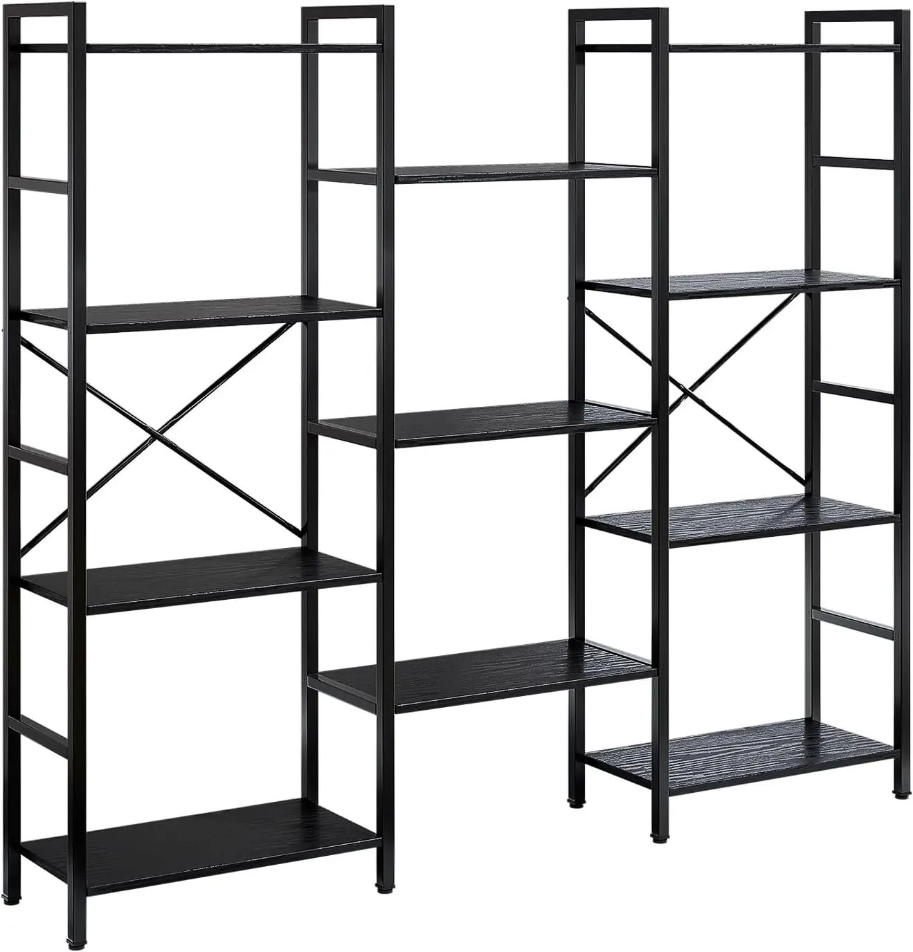 

Triple 4 Tier Book Shelf, Modern Bookcase Shelf, Freestanding Tall Display Shelves For Living Room/Office/Garage, Stable