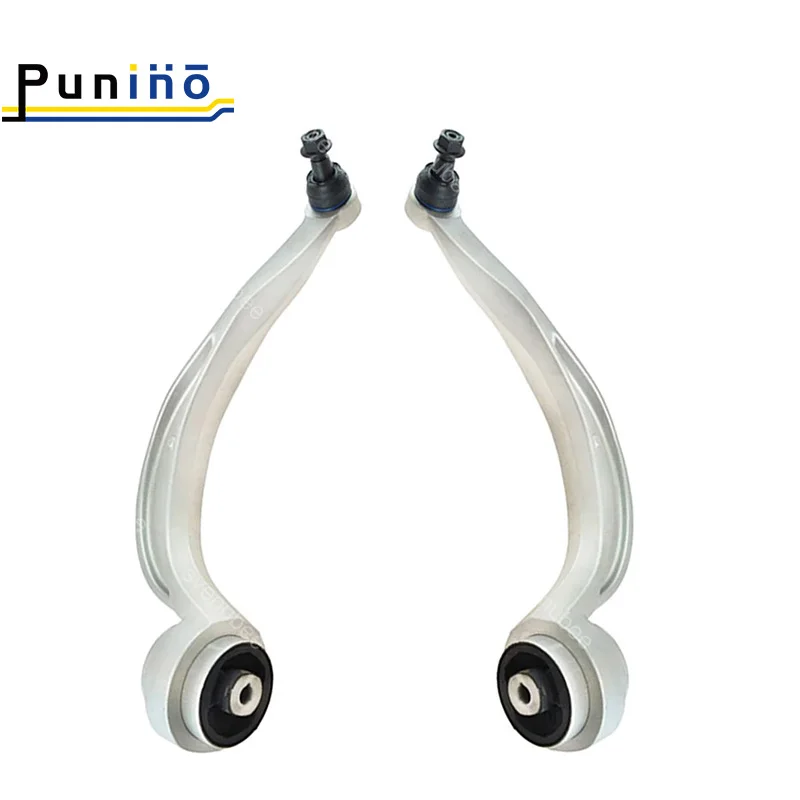 Punino 2pcs Pair of Front Lower Suspension Curved Rearward Control Arm Kit for AUDI A4 B8 A5 Q5 S5 2008 2009 2010 8K0407693F