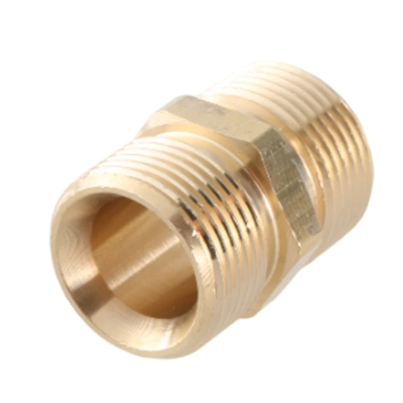 High Strength M22 Male Thread Pressure Washer Hose Extension Connector Adapter Hose Extender, Solid Brass,Easy Dropshipping