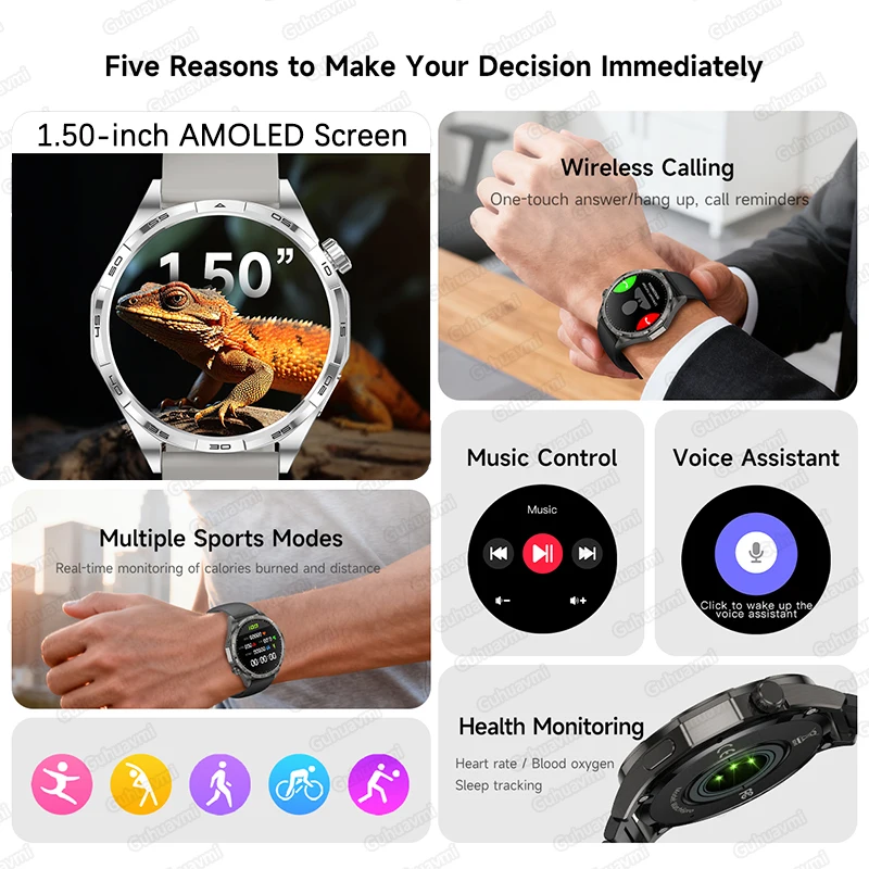 ساعة جديدة 6 Pro ساعة ذكية رياضية AMOLED نظام تحديد المواقع مسار البوصلة معدل ضربات القلب مقاوم للماء بلوتوث دعوة الساعات الذكية للرجل 2026