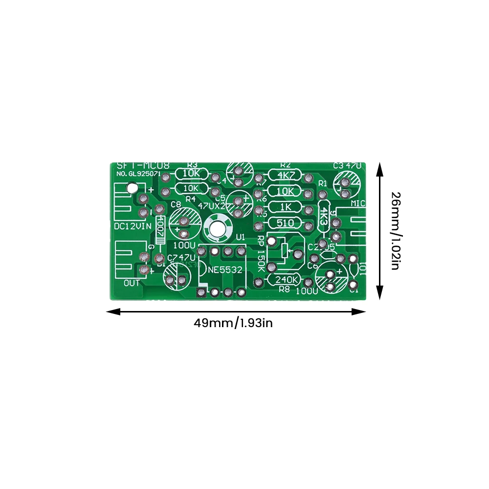 DC9-15V monitor Audio wzmacniacz mikrofonowy pokładzie mikrofon hi-fi Pickup moduł DIY kolektor redukcji szumów