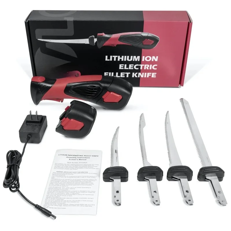 New Arrival Cordless Electric Fillet Knife Stainless Steel Fish Cutter With 3 Replacement Blades