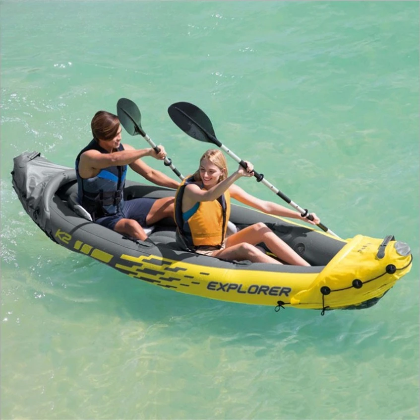 Inflatable Boat 2 Person,Fishing Raft, Inflatable Canoe for Fishing, Durable PVC Material, Portable and Stable Watercraft