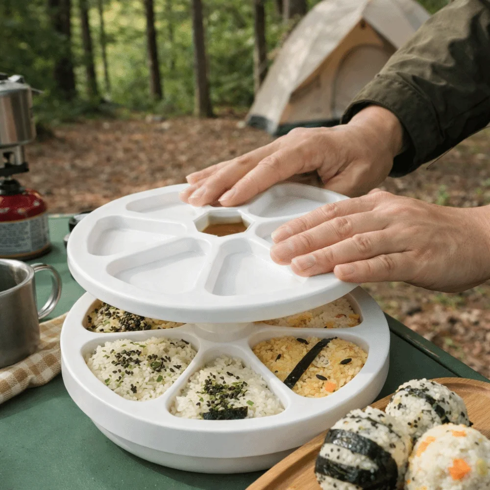 Lunch Box 6 Grids Triangle Sushi Mold Japanese Style Plastic Rice Balls Mold Homemade Sushi Making Kit Lunch Preparation