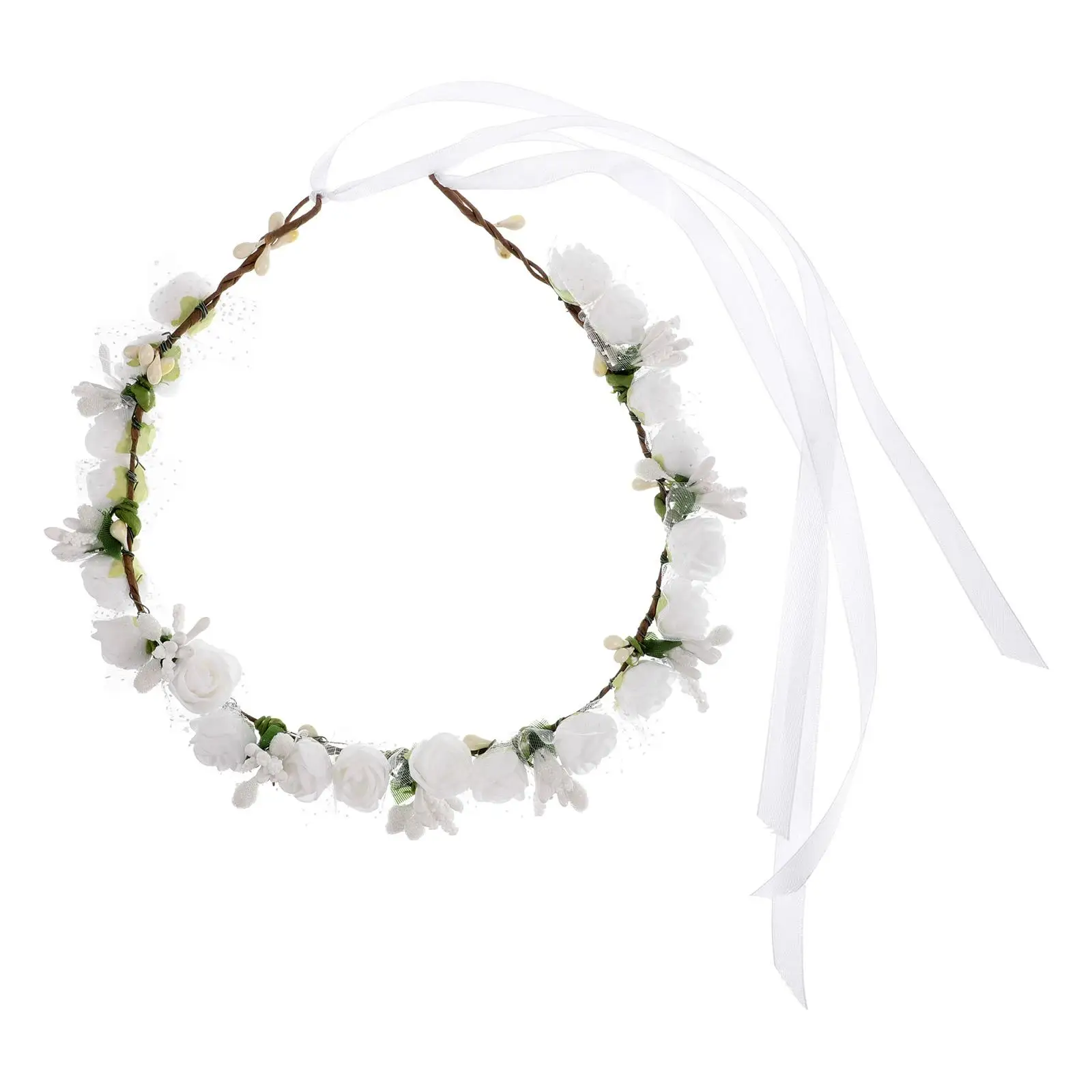 

Flower Crown Headband Bridal Hair Accessories PVC Bridesmaid Headbands Wedding Flower Girl Beach Photo Prop Elegant