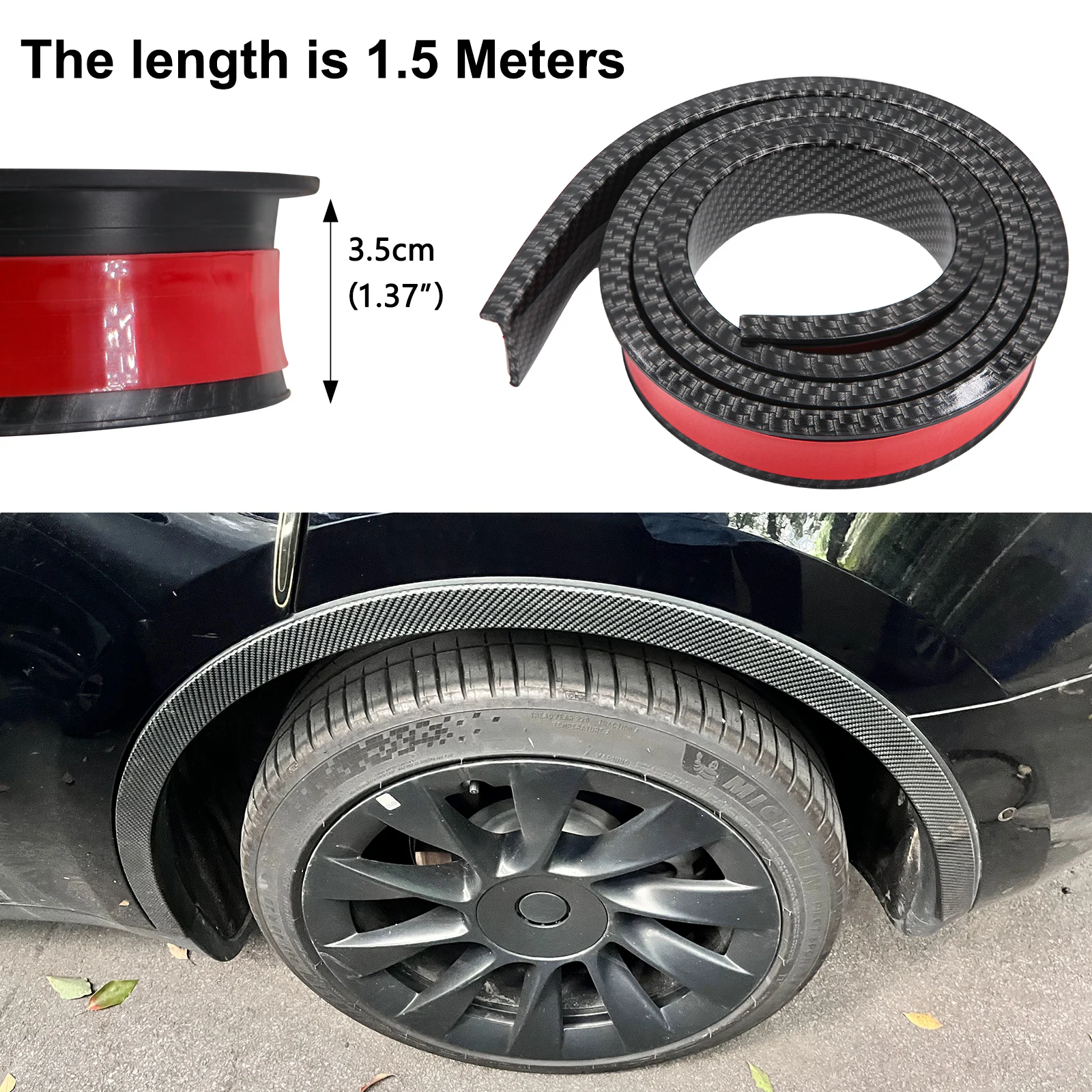 Car Fender Protector Anti Scratch Wheel Arch Wing Guard Self-Adhesive Universal Rubber Auto Mudguard Protective Strip Waterproof