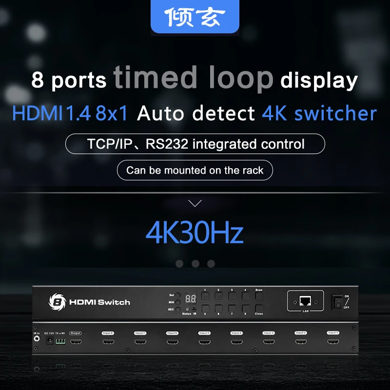 interruptor de hdmi em fora cronometrado loop automatico switcher 4k portas hub divisor adaptador extensao ir tcp ip rs232 controle 01