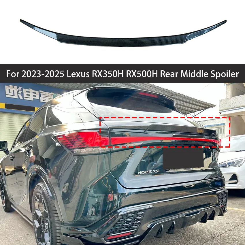 For Lexus 2023 2024 2025 RX350H RX500H Carbon Look Car Rear Trunk Spoiler Center Wings Tuning Body Kit Exterior Accessories