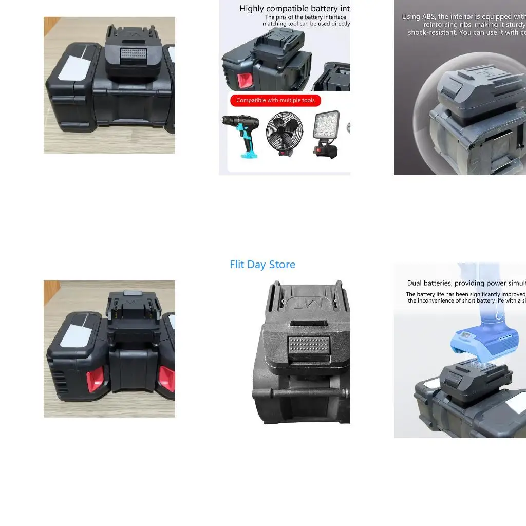 F92C Durability lithium batteries Converter for 18V Lithium Batteries Allowing Double Power Sources Connection for Electric Tool
