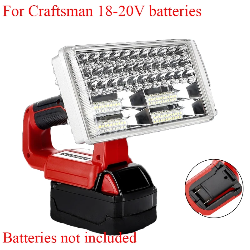 

4200LM Spotlight Work Light 9-inch Outdoor Camping Light for Makita/DeWalt/Milwaukee/Bosch/Black&Decker/Craftsman 18-20V Battery