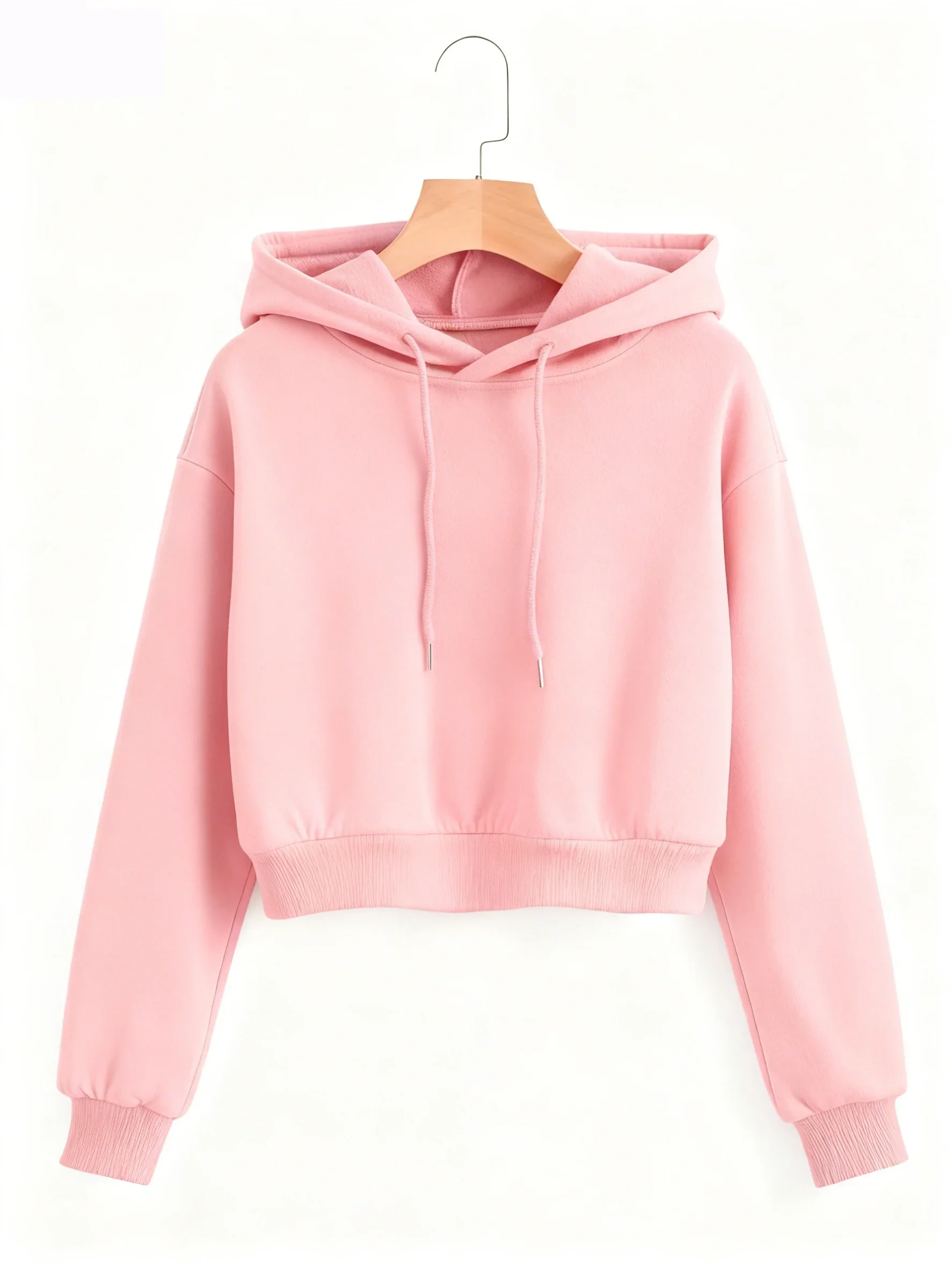 Street-Style Einfarbiger Herbst-Winter Crop-Sweatshirt Hoodie Y2k Sweatshirts Mode Lässiger Stil Kleidung – Detail 4