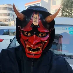 Japanese Demon Hand-painted Mask Black Halloween Resin Mask Prajna Mask Evil Spirit Oni Samurai Mask Halloween Gift