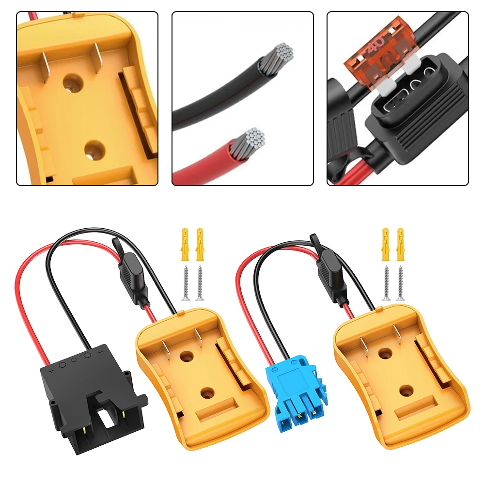 

Wire Harness Connector Battery Adapter Standard Toy Usage Max Current 40A 12AWG Wire For Lithium Batteries Fuse Holder Included