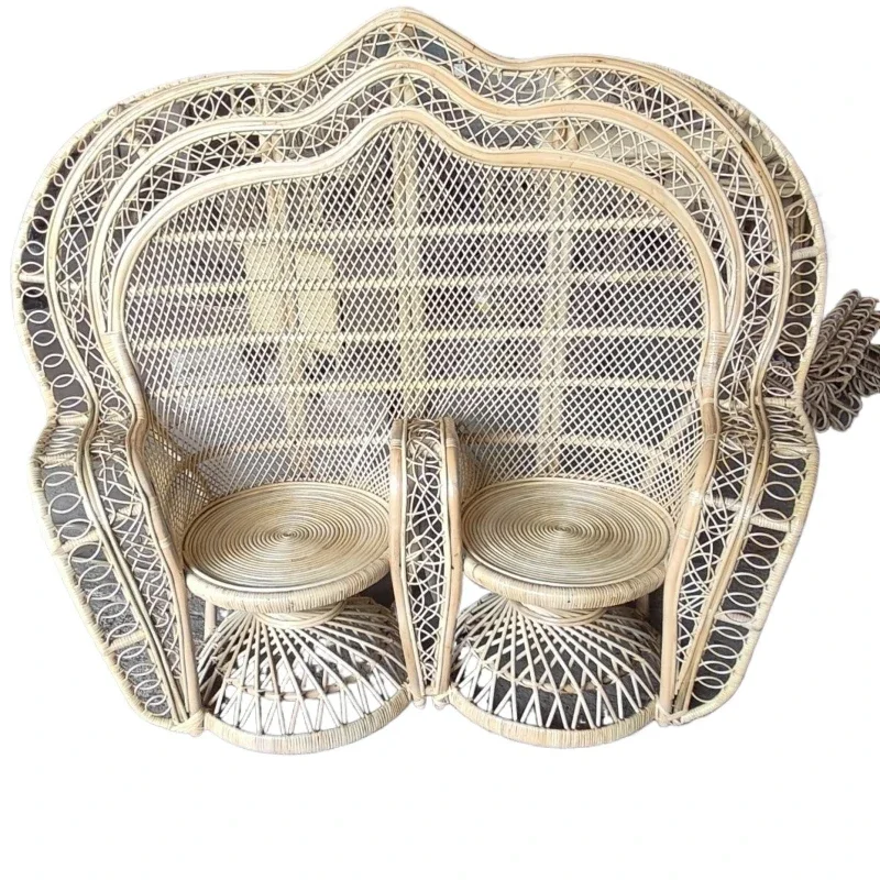 Natural vine peacock chair is suitable for hotel ethnic living room hall small apartment new integrated Nordic style
