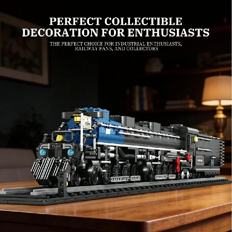 Big Boy Steam Engine Train Building Blocks with Railway Track City View Vehicle Brick Model Kit Boys Toy Adults Kid Gift 2947PCS