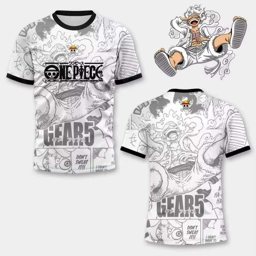 Camiseta de fútbol con gráfico de anime de una pieza, camiseta deportiva con estampado 3d de secado rápido para hombre, ropa para niños, camiseta Y2k para mujer 2026