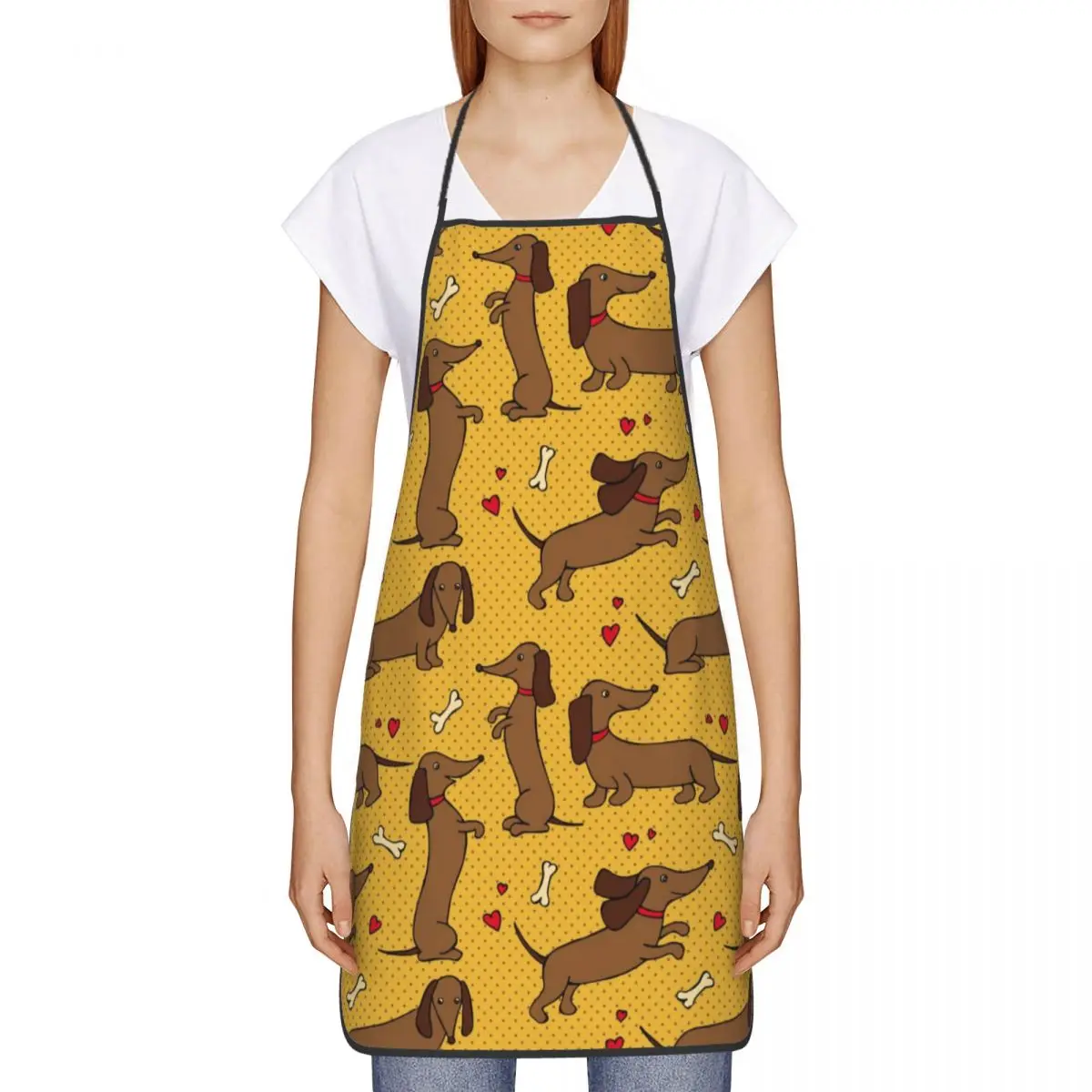 Dachshund Sausage Dog Apron for Women Men Unisex Bib Wiener Badger Kitchen Cooking Tablier Cuisine Chef Gardening