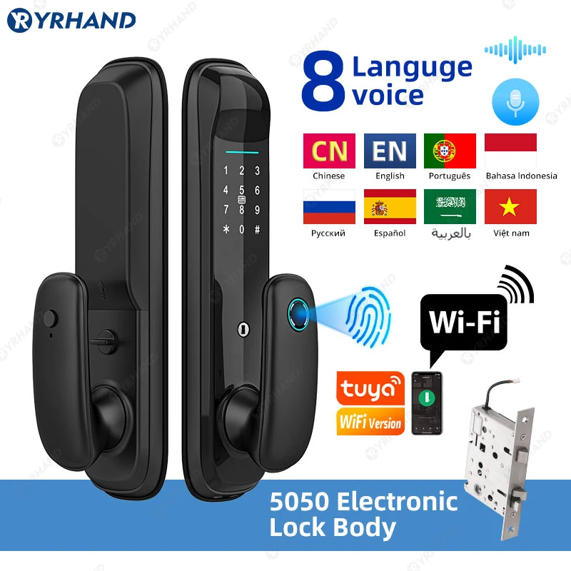 

Tuya Wifi Smart Door Lock fechadura eletronica digital TT Lock Fingerprint Lock Auto Electronic Bio-metric Lock for Smart Home