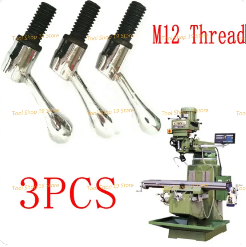 3pcs Milling Machine Table Lock Bolt Handle M12 Thread CNC Mills Mini Milling Machine Lathe Machine