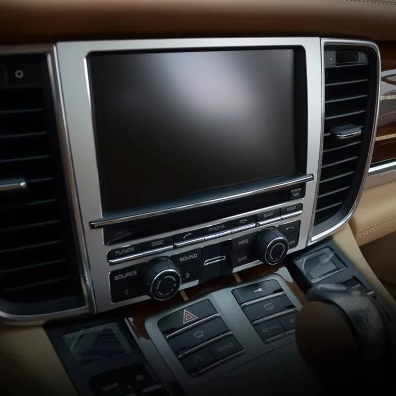 

Декоративная накладка из алюминиевого сплава для панели навигационного экрана центральной консоли Porsche Cayenne Macan, автомобильный аксессуар-стикер