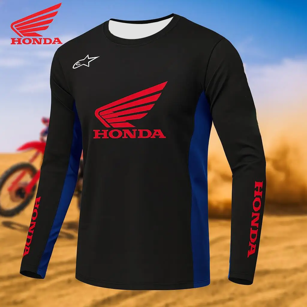 

Honda Printed Long Sleeve Jersey For Outdoor Off-Road Motorcycle And Mountain Bike T-Shirt Downhill Extreme Sports
