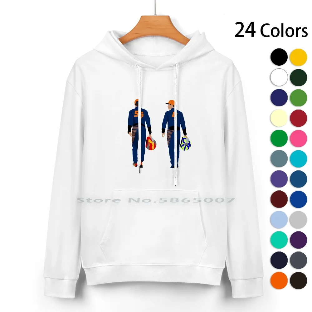 Carlando Pure Cotton Hoodie Sweater 24 Colors Carlos Sainz Lando Norris Carlando 100% Cotton Hooded Sweatshirt For Women Men