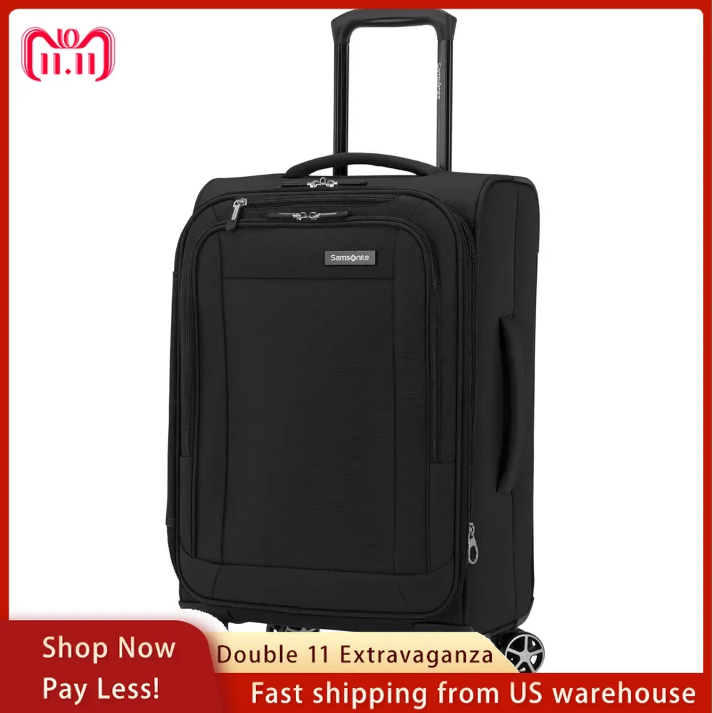 Expandable Luggage with Dual Spinner Wheels pockets on the exterior, Carry On Spinner,LTE Softside Luggage