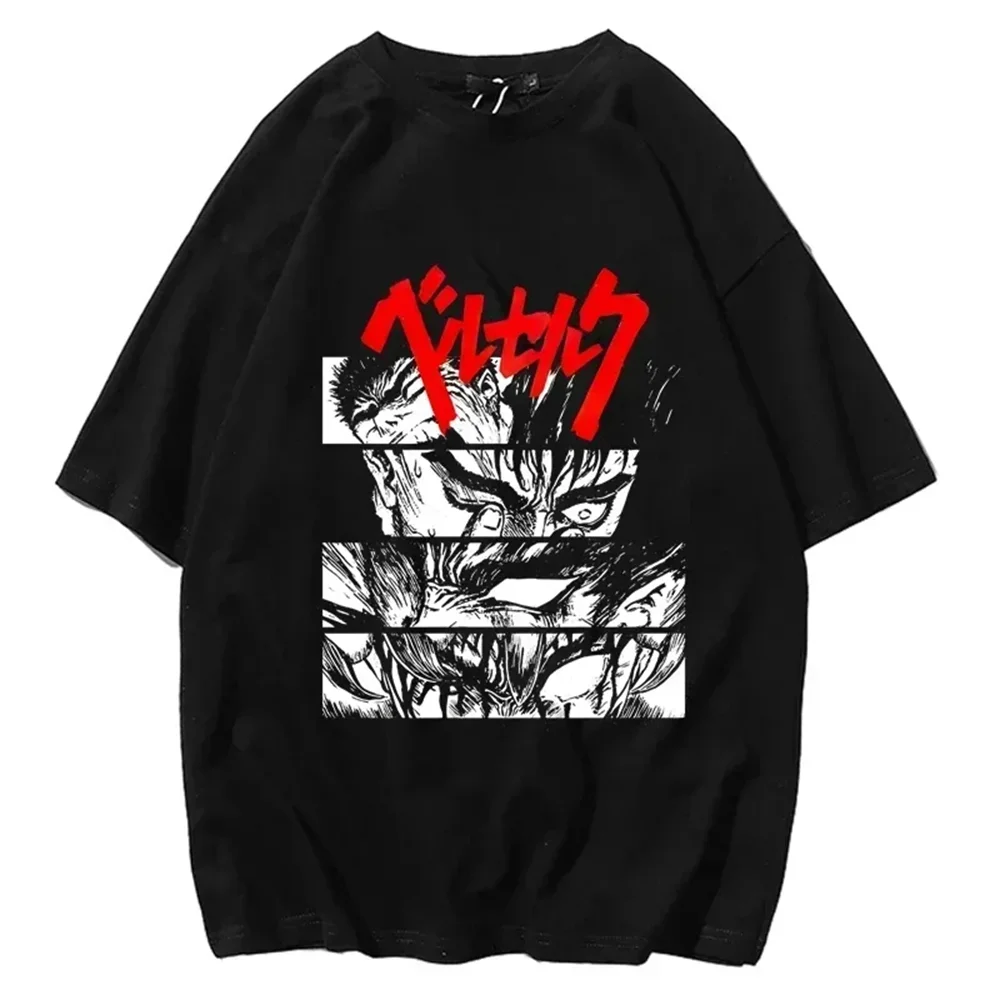 Berserk Legend Brand Warrior 100% Cotton Summer Men's Short Sleeve T-shirt Outdoor Casual Top Street Fashion Men's Clothing