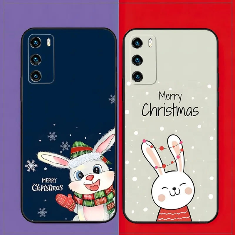 Christmas Rabbit Phone Case For Honor 50 50Pro 30 20 10 I Pro S SE V40 V30Pro V20 V9 V8 X30 X20 X10Max Macia Shell