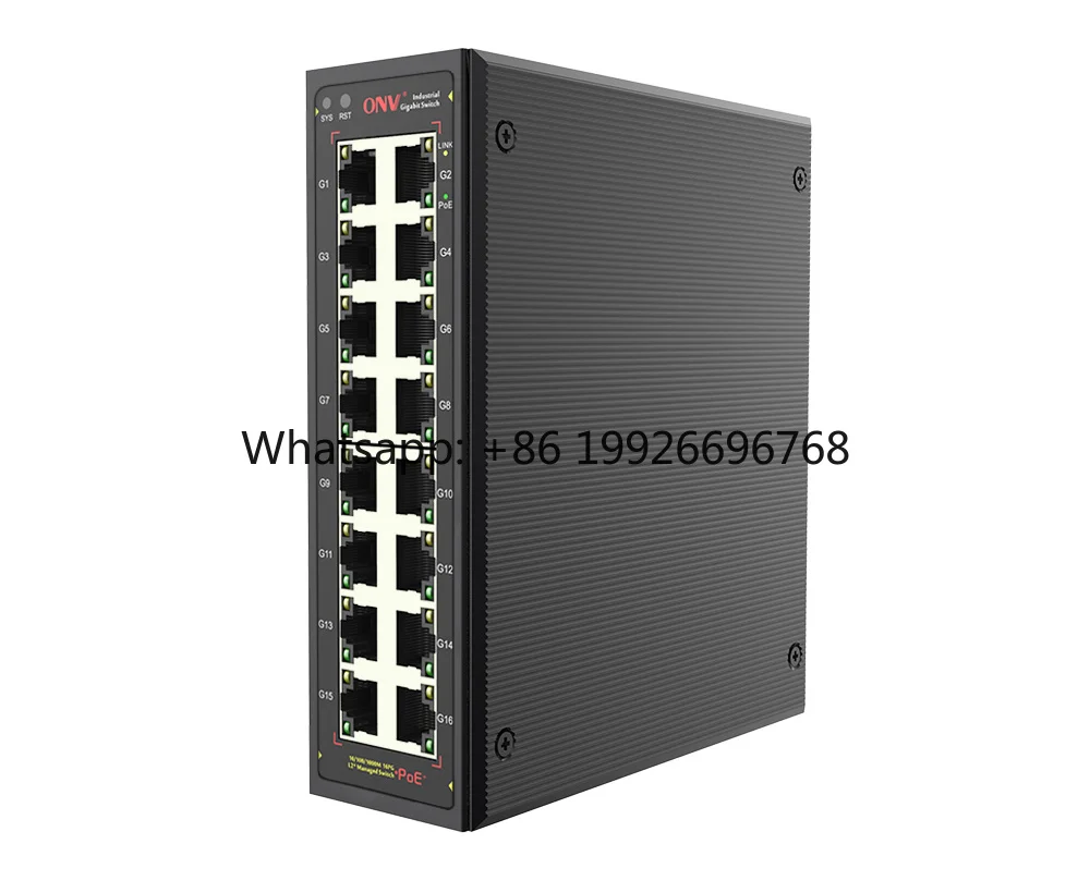 IPS33016PM Full RJ45 Ports Managed Gigabit 16 Ports Industrial PoE Switch for IP Camera