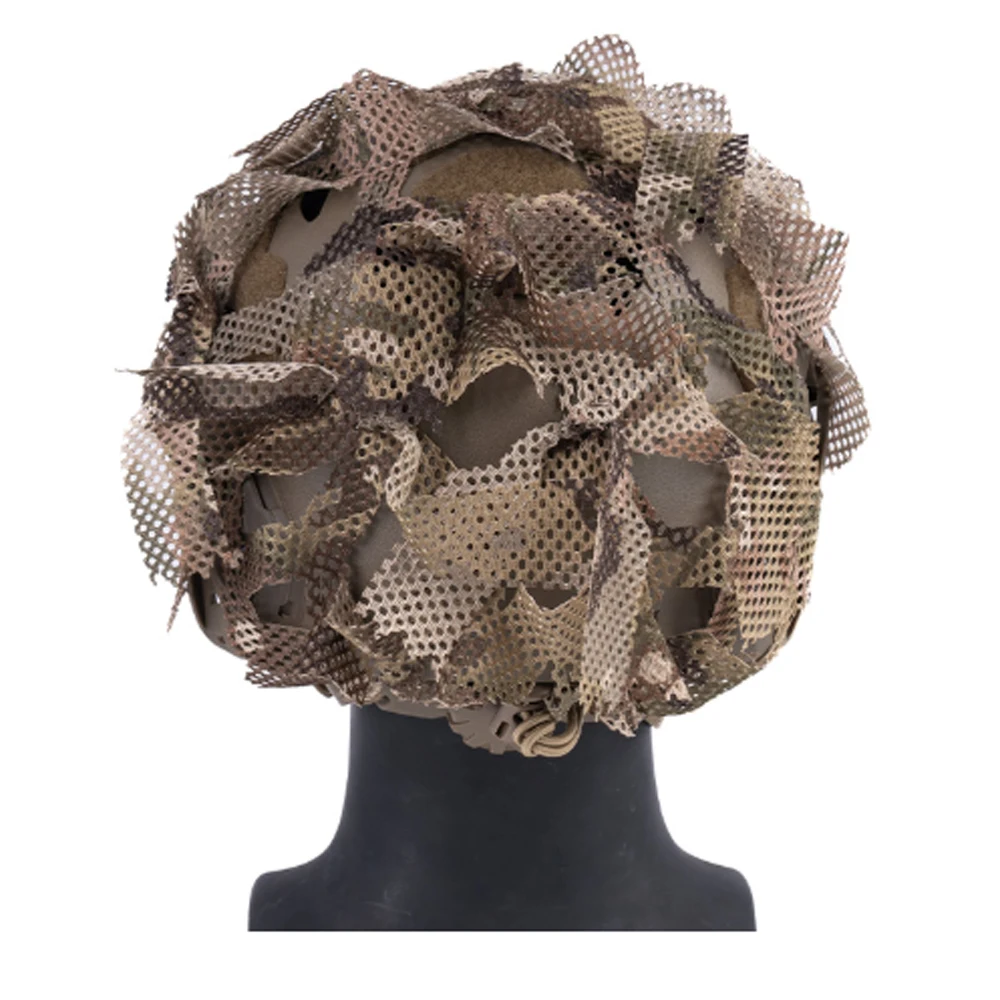 Tactical Helmet Cover Elastic Rope Fixed Installation Irregular leaf Shape, Outdoor Hunting Helmet Cloth